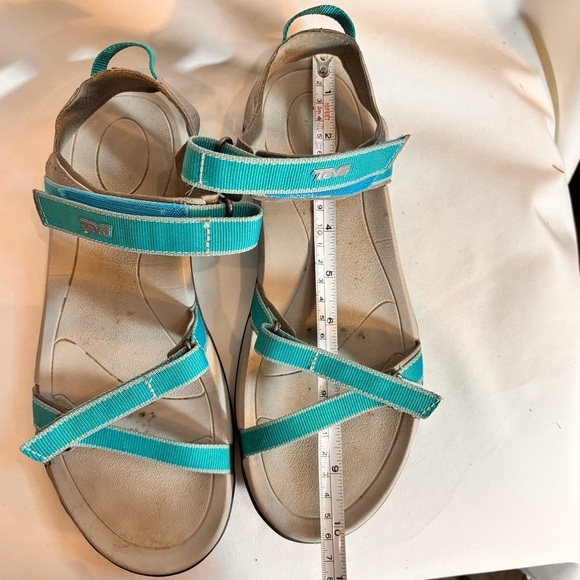 TEVA Sz 8 Teal Comfort Hiking Sandals Velcro Closure For Adjustability and Fit - Picture 13 of 13